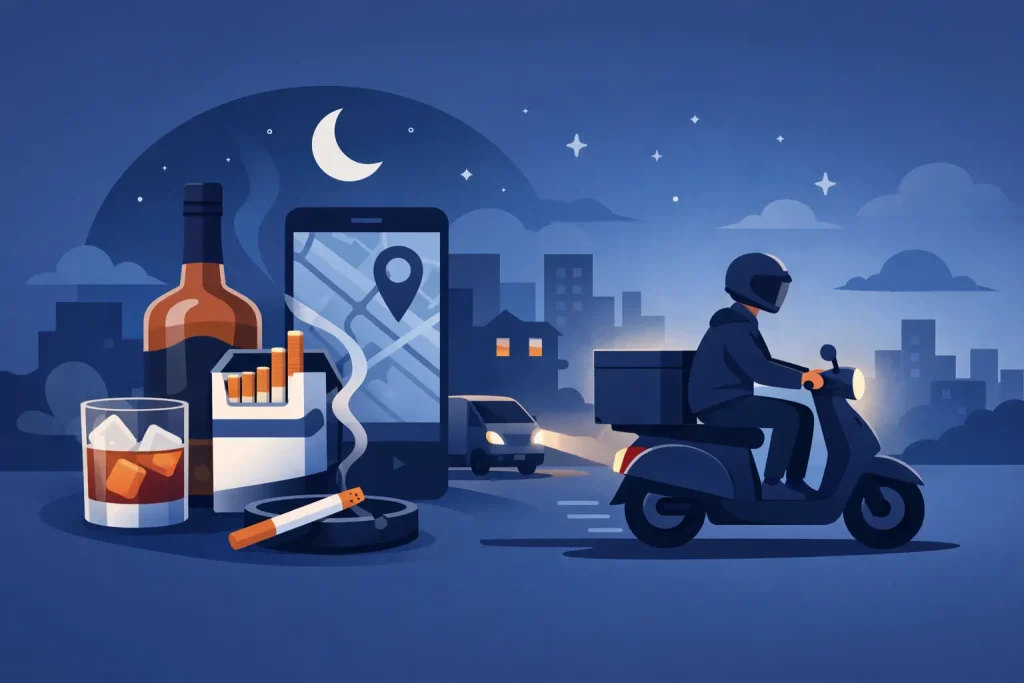 Cigarettes and Alcohol Delivery After Hours