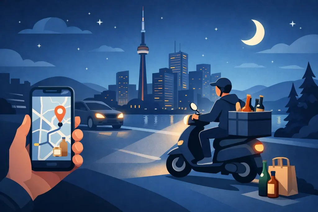 Emergency Alcohol Delivery Toronto at Night